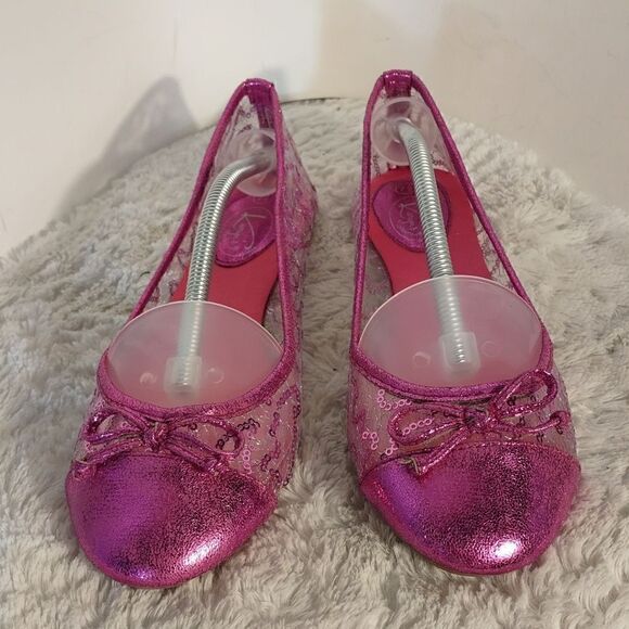Karyn's Pink Clear Sequined Flats - Picture 2 of 8